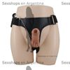 Arnes con dildo y testiculos con vibrador regulable